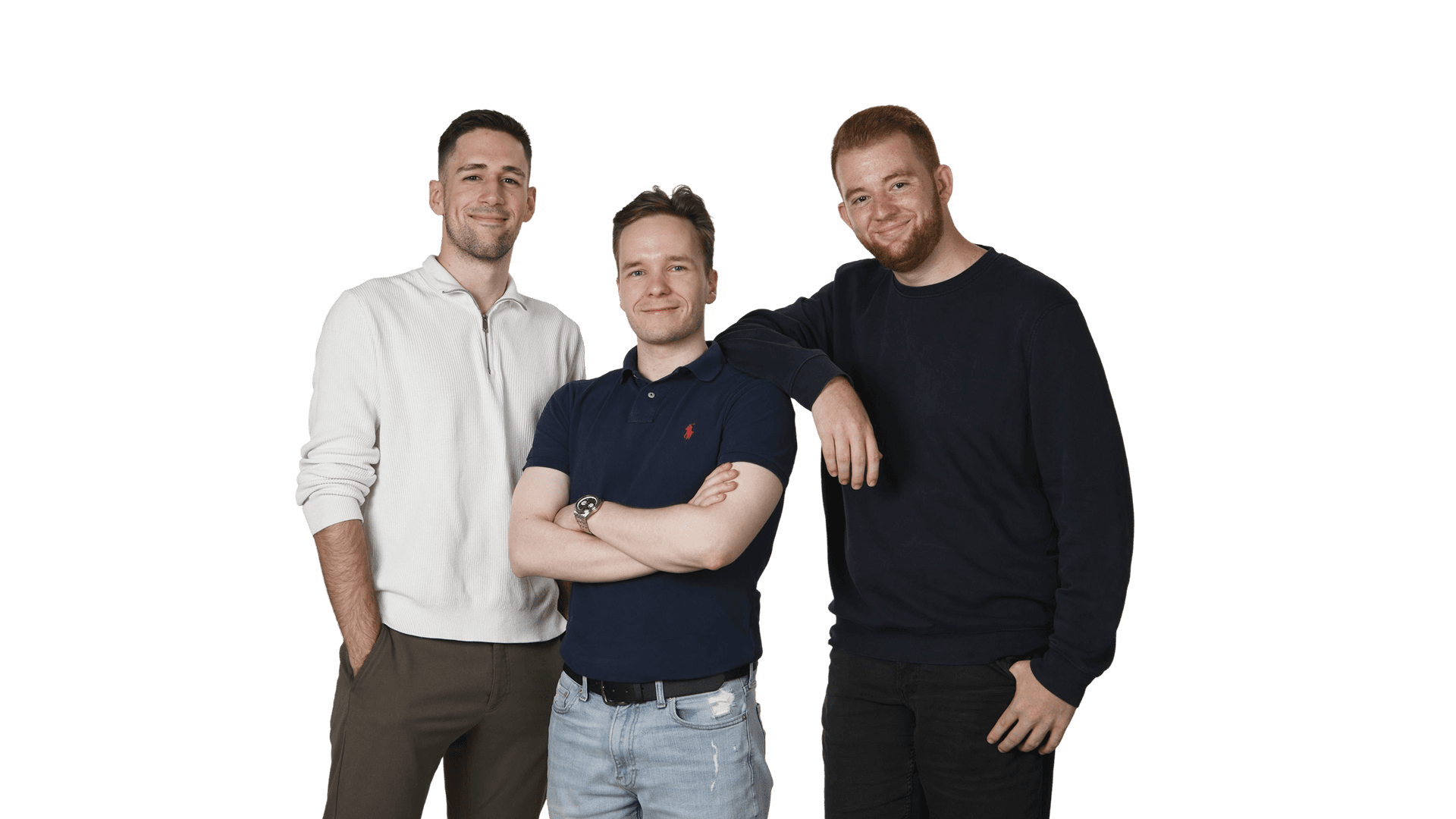 Teamfoto von Lixify mit den Gründern, Jonas Freudenberg, Tim Grundtner und Max Höwelberend